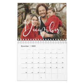 Moderne kalligrafie familiefoto 2026 kalender