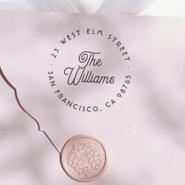 Moderne kalligrafie familienaam & retouradres zelfinktende stempel