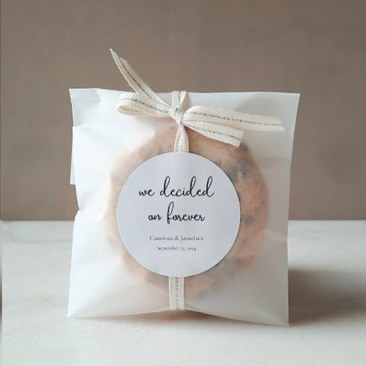 Moderne kalligrafie Favor Classic Ronde Sticker