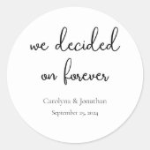 Moderne kalligrafie Favor Classic Ronde Sticker (Voorkant)