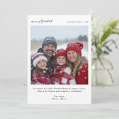 Moderne kalligrafie Feliz Navidad Kerstfoto Feestdagenkaart (Staand voorkant)