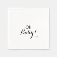Moderne kalligrafie Formele Oh Baby shower Servet