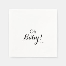 Moderne kalligrafie Formele Oh Baby shower Servet