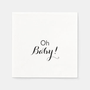 Moderne kalligrafie Formele Oh Baby shower Servet