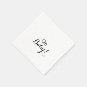 Moderne kalligrafie Formele Oh Baby shower Servet (Hoek)