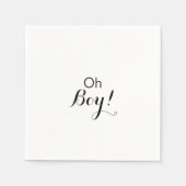 Moderne kalligrafie Formele Oh Boy Baby shower Servet (Voorkant)
