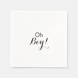 Moderne kalligrafie Formele Oh Boy Baby shower Servet