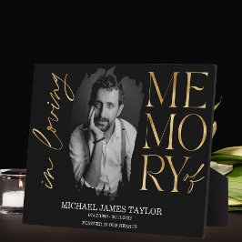 Moderne kalligrafie Foto Aandenken In Lieve Herinn Fotoplaat