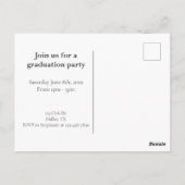 Moderne kalligrafie foto afstudeeruitnodiging briefkaart (Achterkant)