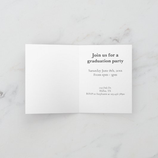 Moderne kalligrafie Foto Afstuderen Aankondiging (Binnen)