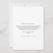 Moderne kalligrafie Foto Afstuderen Bedankkaart (Achterkant)