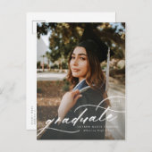 Moderne kalligrafie Foto Afstuderen Briefkaart (Voorkant / Achterkant)