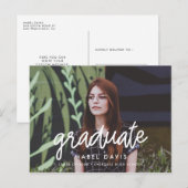Moderne kalligrafie Foto afstuderen Briefkaart (Voorkant / Achterkant)