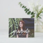 Moderne kalligrafie Foto afstuderen Briefkaart (Staand voorkant)
