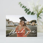 Moderne kalligrafie Foto Afstuderen Hartelijk dank Bedankkaart (Staand voorkant)