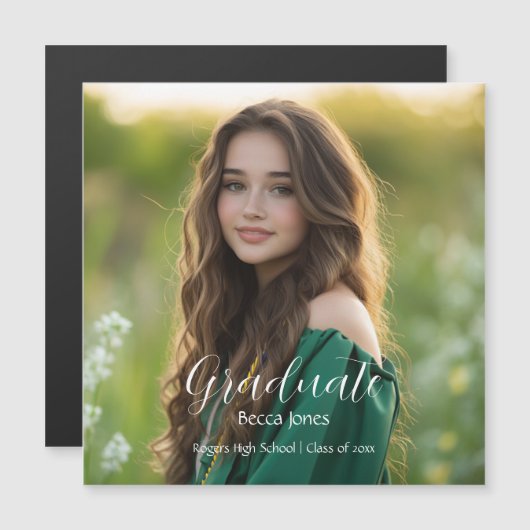 Moderne kalligrafie Foto Afstuderen Magnet (Voorkant / Achterkant)