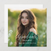 Moderne kalligrafie Foto Afstuderen Save The Date (Voorkant / Achterkant)