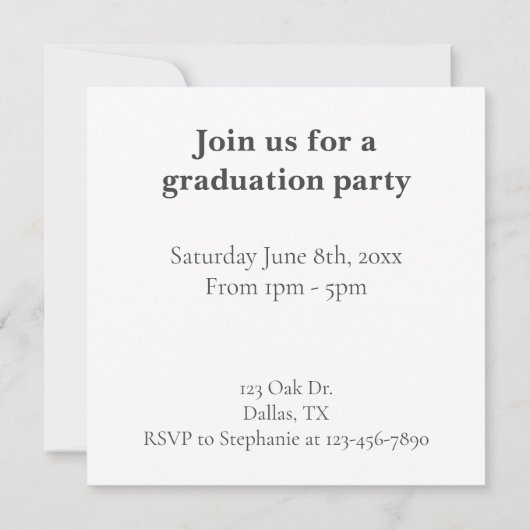 Moderne kalligrafie Foto Afstuderen Save The Date (Achterkant)