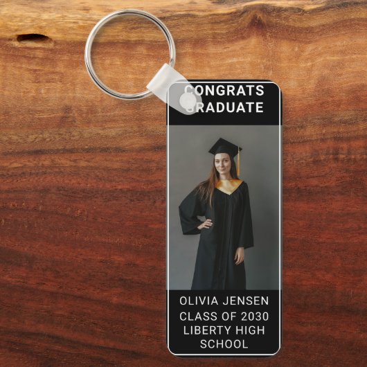 Moderne kalligrafie Foto Afstuderen Sleutelhanger (Voorkant)