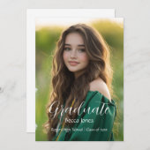 Moderne kalligrafie Foto Afstuderen Uitnodiging (Voorkant / Achterkant)