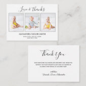 Moderne kalligrafie Foto Baby Hartelijk dank Notitiekaartje (Voorkant / Achterkant)