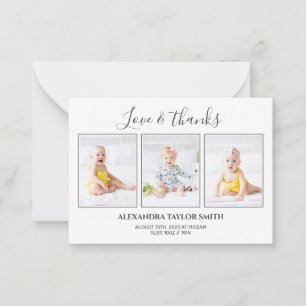 Moderne kalligrafie Foto Baby Hartelijk dank Notitiekaartje