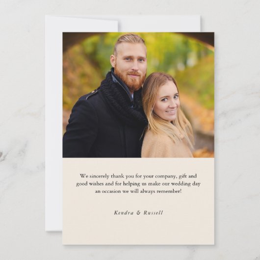 Moderne kalligrafie Foto Bedankkaart (Achterkant)