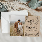 Moderne kalligrafie  foto Beige Save The Date
