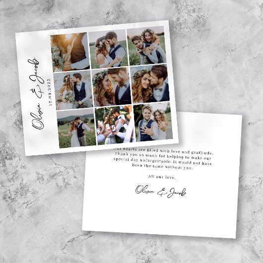 Moderne kalligrafie Foto bruiloft Bedankt Flyer