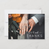 Moderne kalligrafie Foto bruiloft Hartelijk dank Bedankkaart (Voorkant)