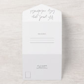 Moderne kalligrafie Foto Bruiloft na viering All In One Uitnodiging (Buitenkant)