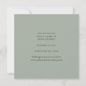 Moderne kalligrafie foto bruiloft save the date (Achterkant)