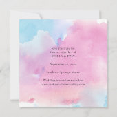 Moderne kalligrafie foto bruiloft save the date (Achterkant)