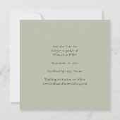 Moderne kalligrafie foto bruiloft save the date (Achterkant)