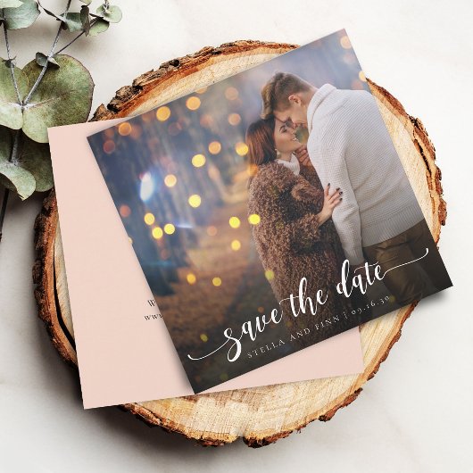 Moderne kalligrafie foto bruiloft save the date