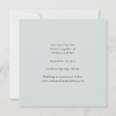 Moderne kalligrafie foto bruiloft save the date (Achterkant)