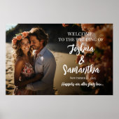 Moderne kalligrafie foto bruiloft welkom poster (Voorkant)