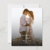 Moderne kalligrafie Foto Budget Huwelijksuitnodigi (Achterkant)