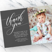 Moderne kalligrafie foto doop dank u bedankkaart
