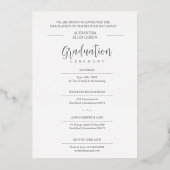 Moderne kalligrafie Foto Fancy minimalistisch Afst Folie Uitnodiging (Achterkant)