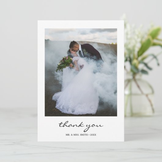 Moderne kalligrafie foto Foto bedankt (Staand voorkant)