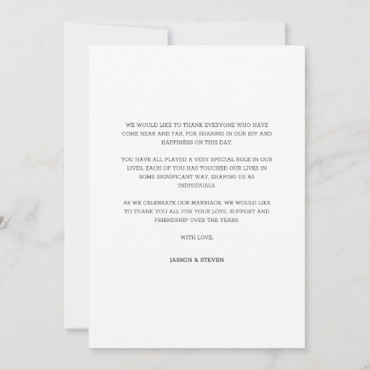 Moderne kalligrafie foto Foto bedankt (Achterkant)