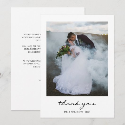 Moderne kalligrafie foto Foto bedankt (Voorkant / Achterkant)