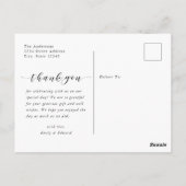 Moderne kalligrafie foto Foto bedankt Briefkaart (Achterkant)