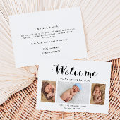 Moderne kalligrafie Foto geboortedatum Kaart