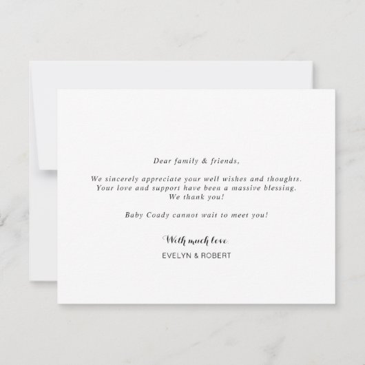 Moderne kalligrafie Foto geboortedatum Kaart (Achterkant)