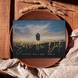 Moderne kalligrafie Foto Gold Save The Date