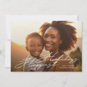 moderne kalligrafie foto Happiest Feestdagenkaart (Voorkant)