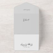 Moderne kalligrafie/foto in Lijst penseelstreek All In One Uitnodiging (Buitenkant)