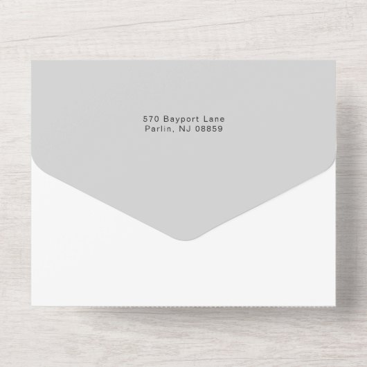 Moderne kalligrafie/foto in Lijst penseelstreek All In One Uitnodiging (Achterkant)